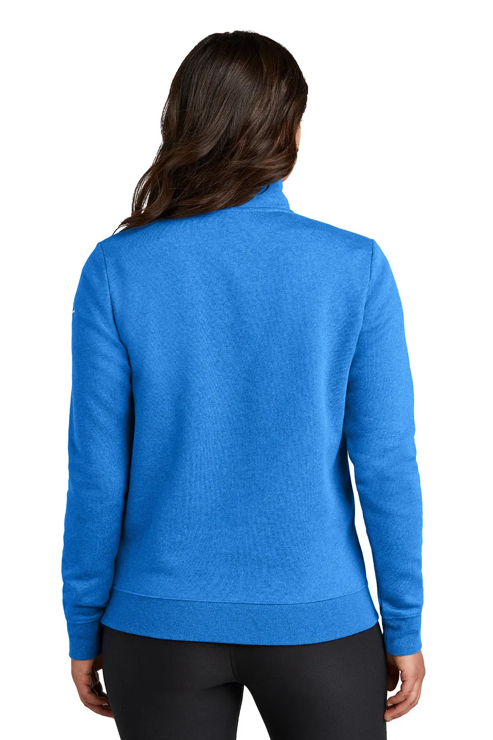 Nike Womens Club Fleece 1/4 Zip Sweatshirt w/ Pouch Pocket - Heather Light Game Royal Blue