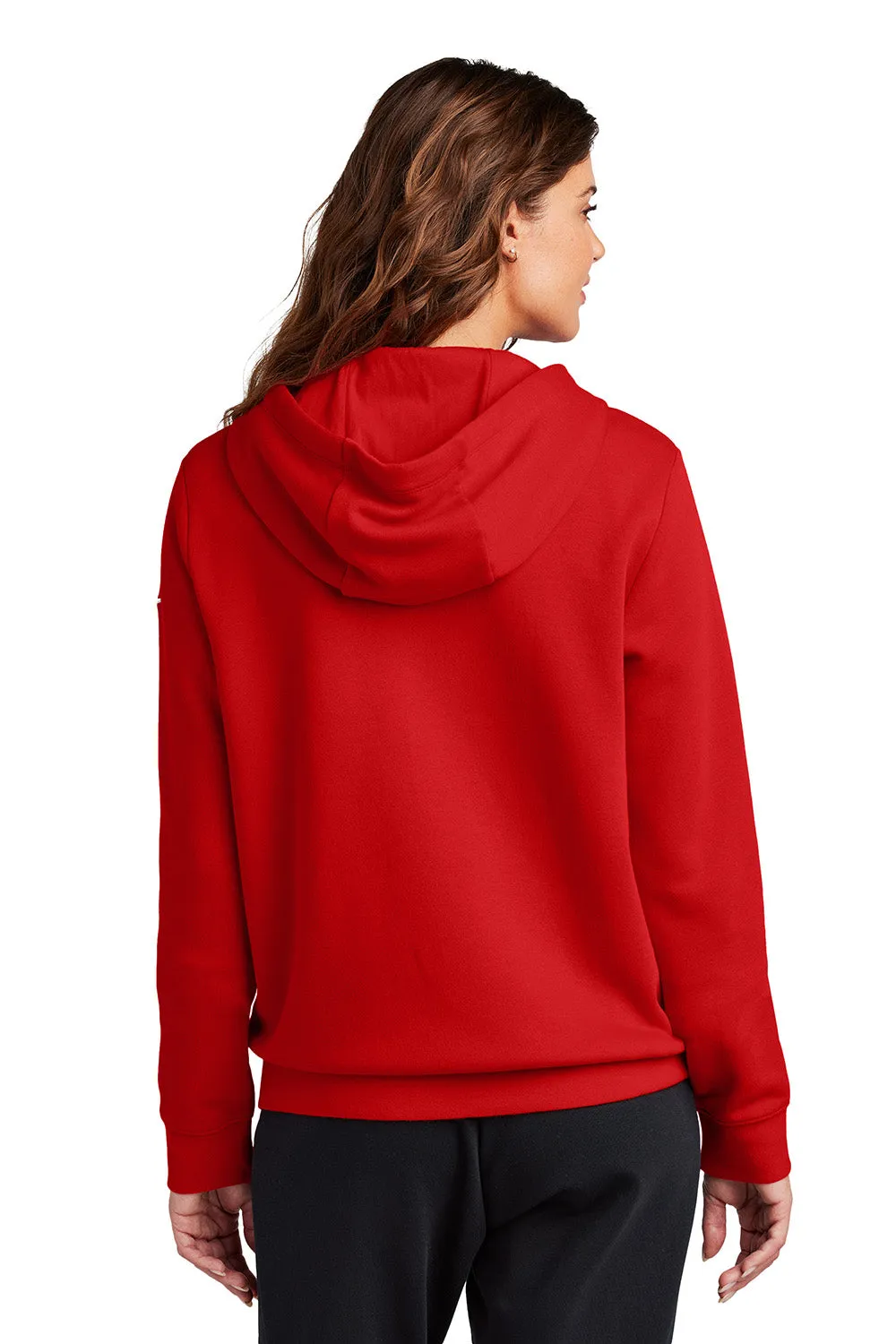 Nike Womens Club Fleece Full Zip Hooded Sweatshirt Hoodie w/ Pockets - University Red