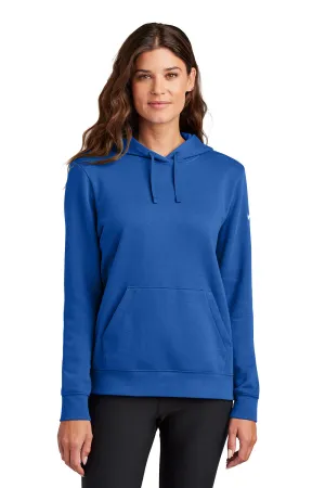 Nike Womens Club Fleece Hooded Sweatshirt Hoodie w/ Pouch Pockets - Game Royal Blue