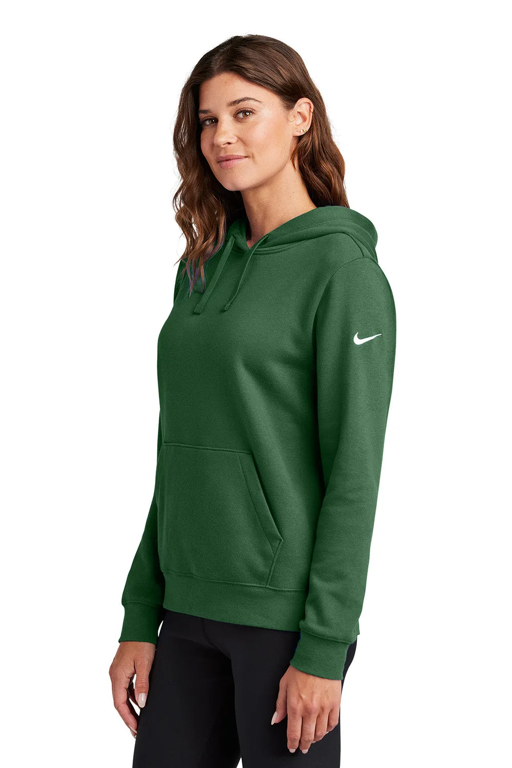 Nike Womens Club Fleece Hooded Sweatshirt Hoodie w/ Pouch Pockets - Gorge Green