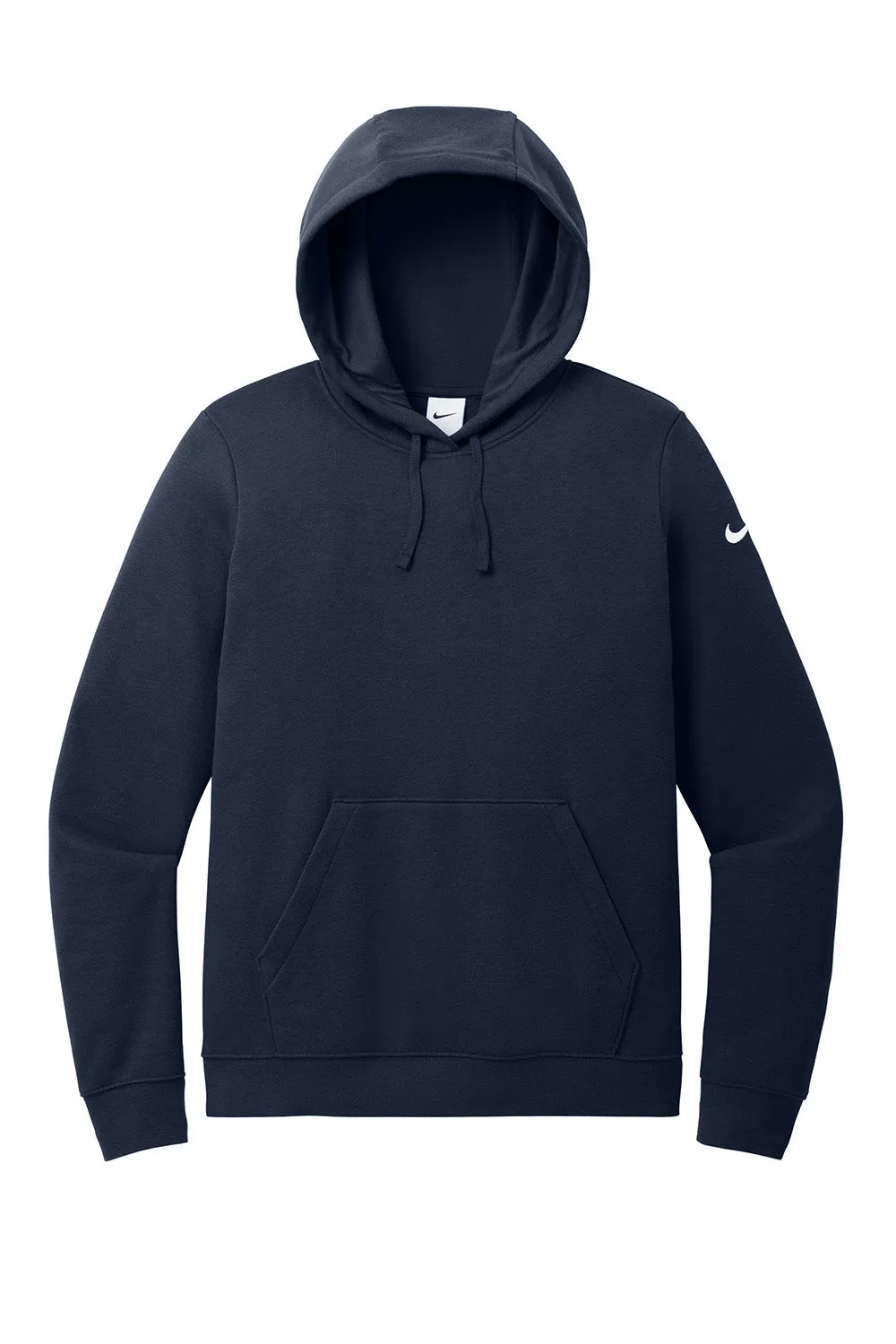Nike Womens Club Fleece Hooded Sweatshirt Hoodie w/ Pouch Pockets - Midnight Navy Blue