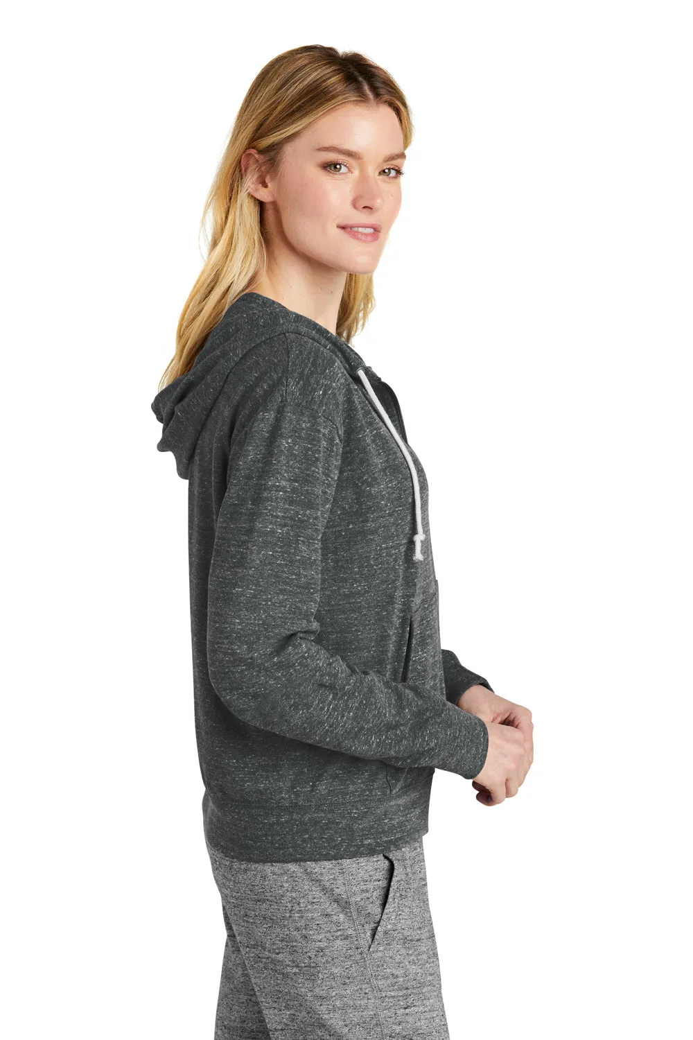 Nike Womens Gym Vintage Full Zip Hooded Sweatshirt Hoodie w/ Pockets - Team Anthracite Grey