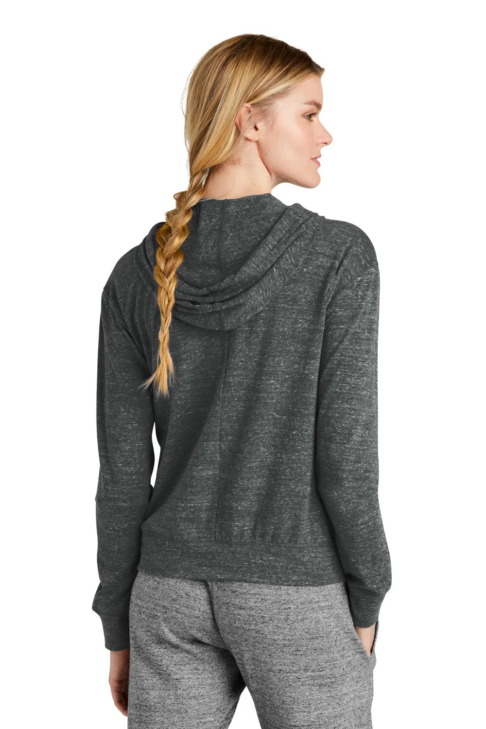 Nike Womens Gym Vintage Full Zip Hooded Sweatshirt Hoodie w/ Pockets - Team Anthracite Grey