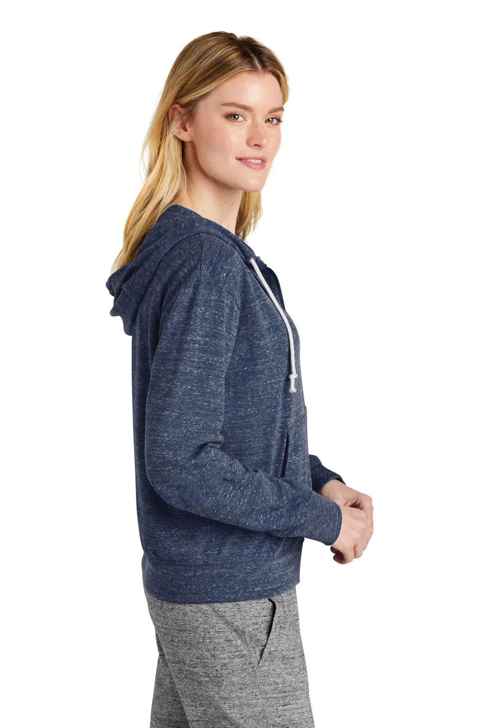 Nike Womens Gym Vintage Full Zip Hooded Sweatshirt Hoodie w/ Pockets - Team Navy Blue