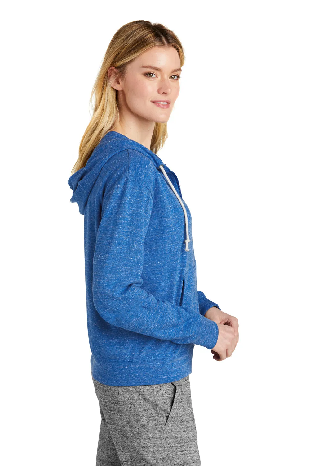 Nike Womens Gym Vintage Full Zip Hooded Sweatshirt Hoodie w/ Pockets - Team Royal Blue