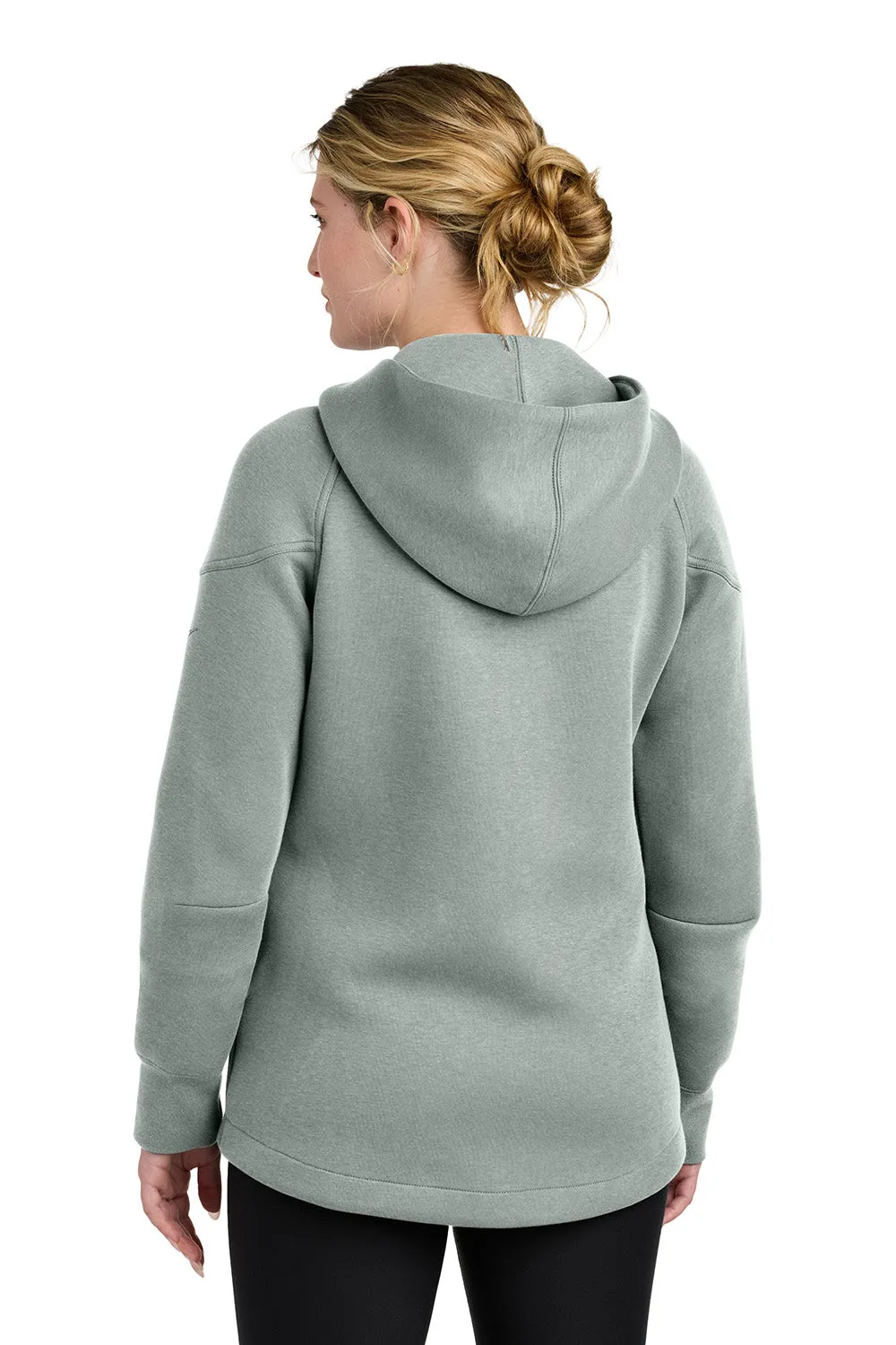 Nike Womens Tech Fleece Full Zip Hooded Sweatshirt Hoodie w/ Pockets - Heather Dark Grey