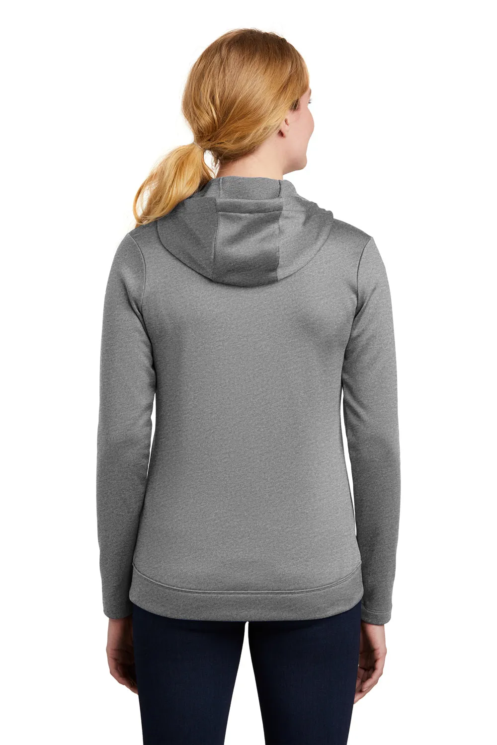 Nike Womens Therma-Fit Moisture Wicking Fleece Full Zip Hooded Sweatshirt Hoodie w/ Pockets - Heather Dark Grey