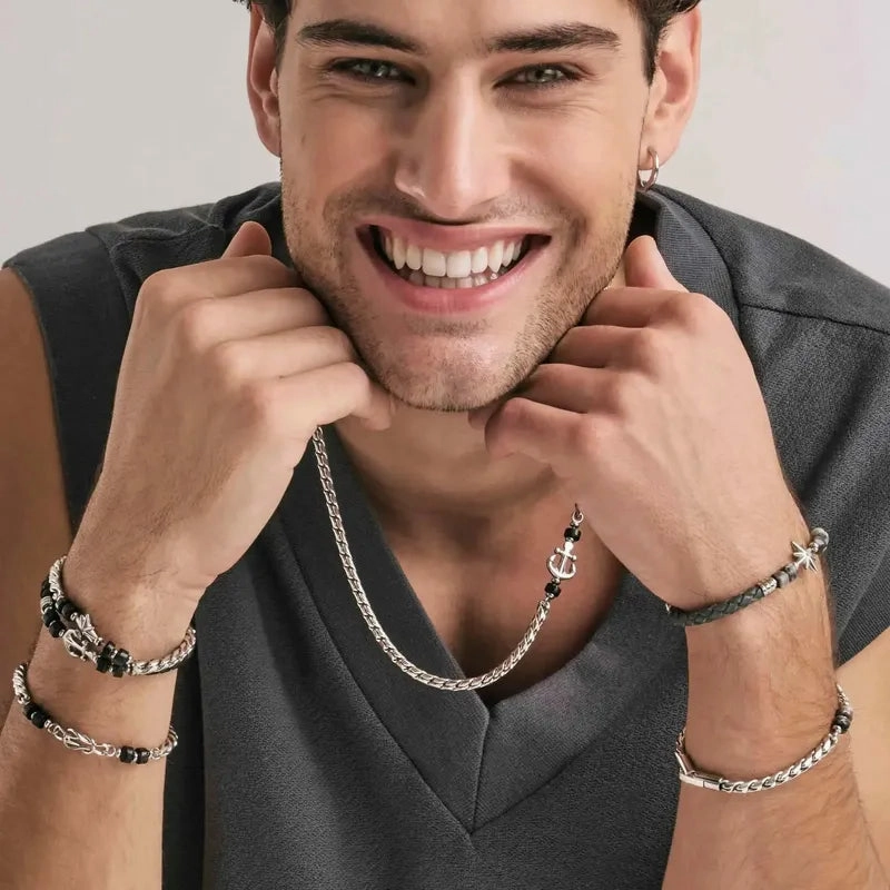 Nomination Atlante Bracelet, Knot & Natural Stones, Stainless Steel