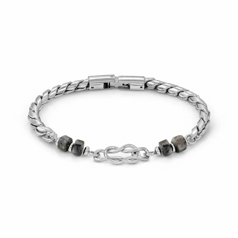 Nomination Atlante Bracelet, Knot & Natural Stones, Stainless Steel