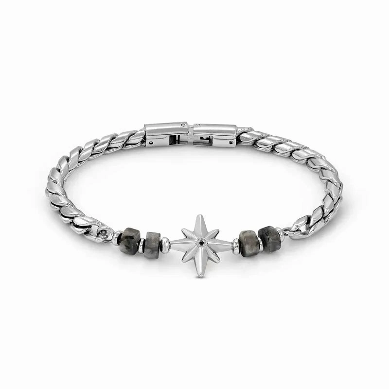 Nomination Atlante Bracelet, Windrose & Natural Stones, Stainless Steel