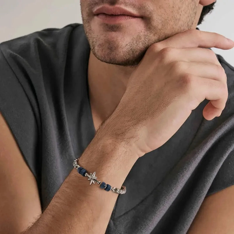Nomination Atlante Bracelet, Windrose & Natural Stones, Stainless Steel
