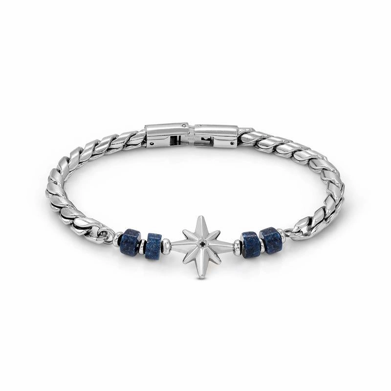 Nomination Atlante Bracelet, Windrose & Natural Stones, Stainless Steel