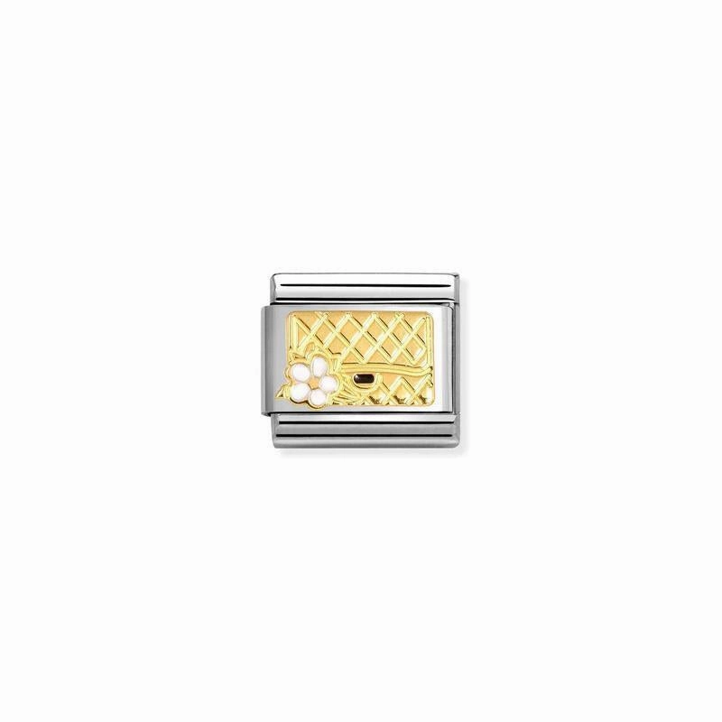 Nomination Composable Link Bag with Flower, 18K Gold & Enamel