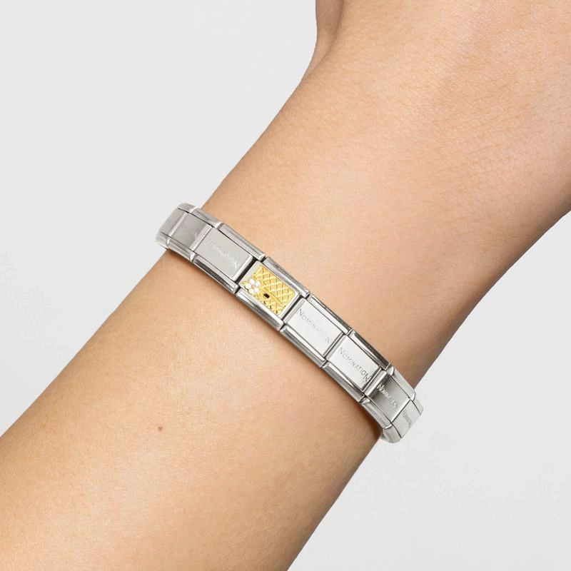Nomination Composable Link Bag with Flower, 18K Gold & Enamel