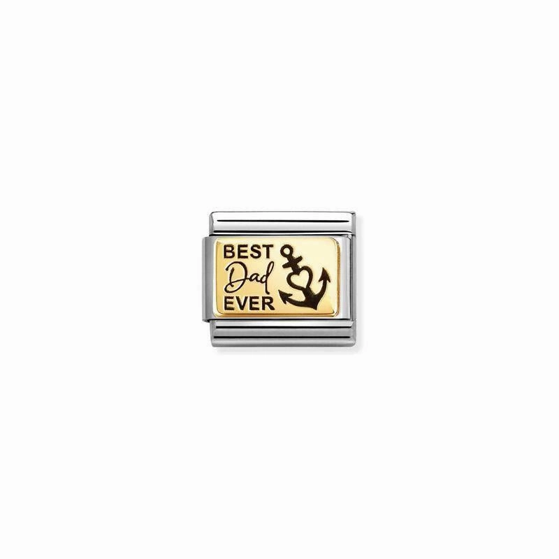 Nomination Composable Link Best Dad Ever, 18K Gold