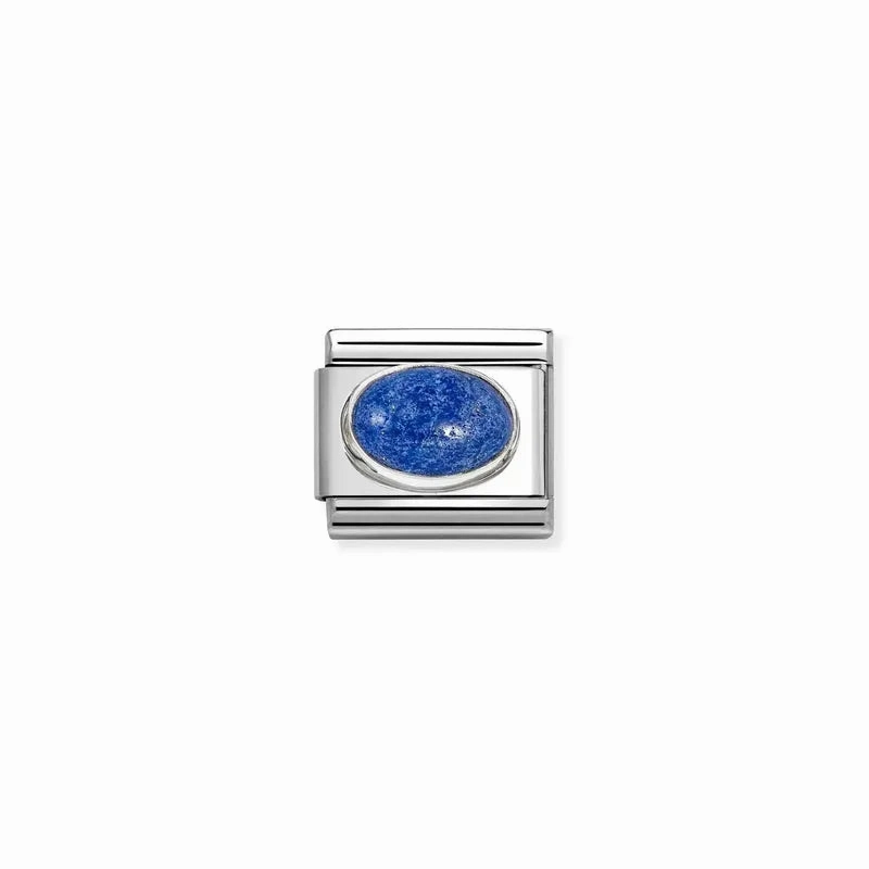 Nomination Composable Link Blue Lapis Lazuli Stone, Silver