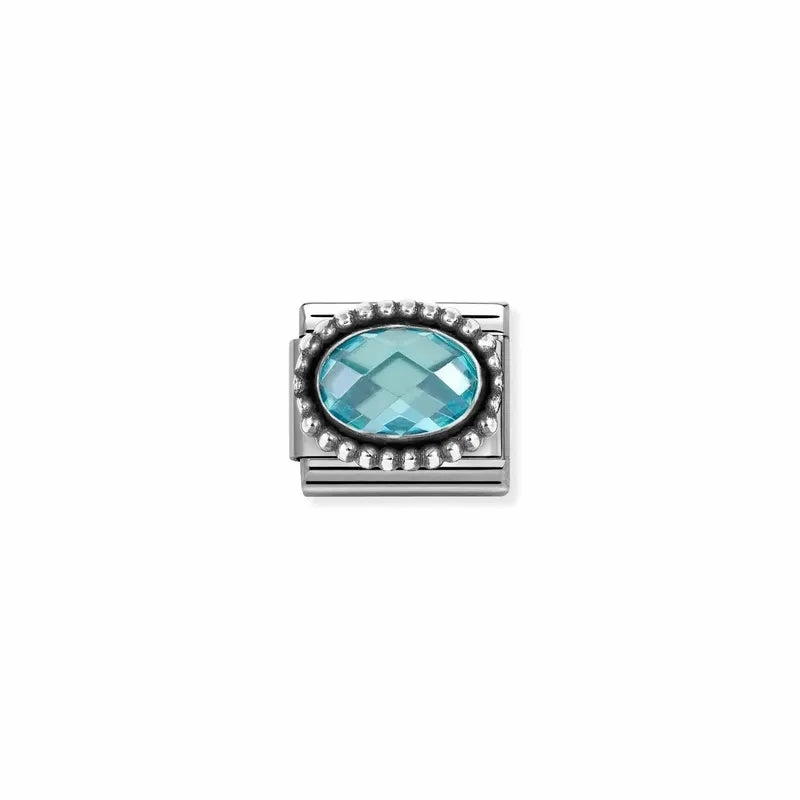 Nomination Composable Link Blue Vintage Effect Stone, Silver