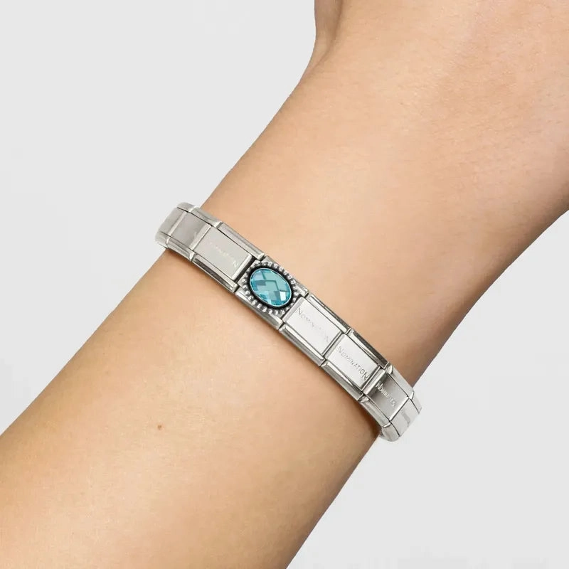 Nomination Composable Link Blue Vintage Effect Stone, Silver