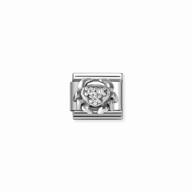 Nomination Composable Link Cancer, Cubic Zirconia, Silver
