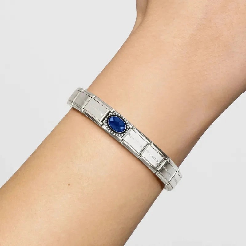 Nomination Composable Link Dark Blue Vintage Effect Stone, Silver