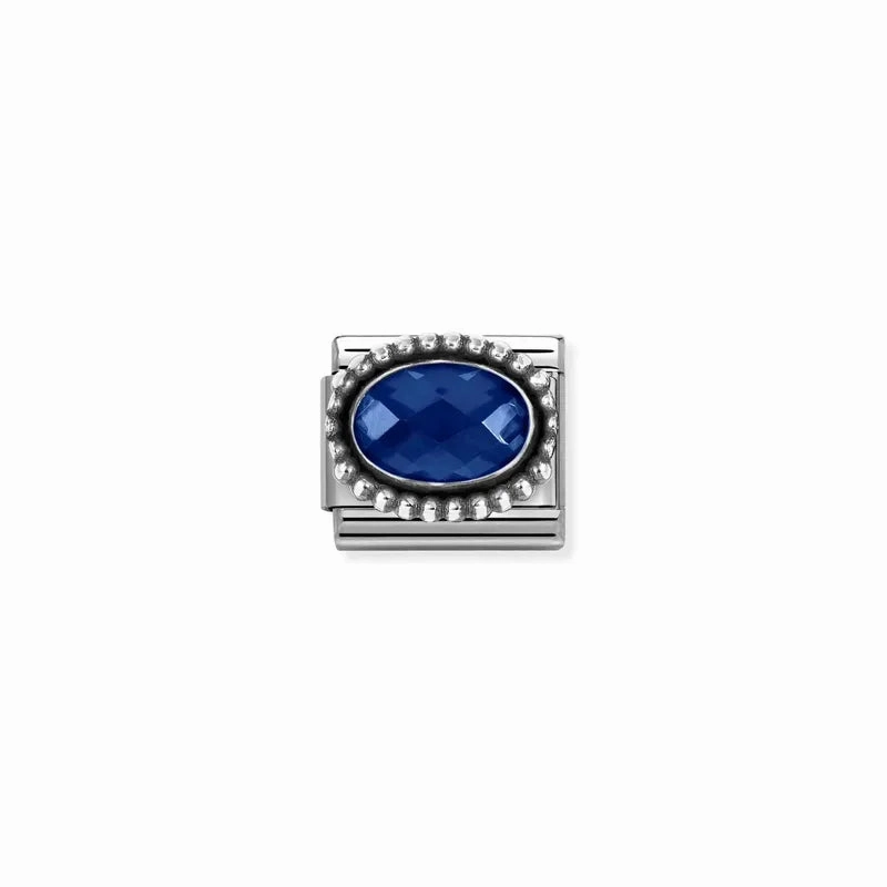 Nomination Composable Link Dark Blue Vintage Effect Stone, Silver