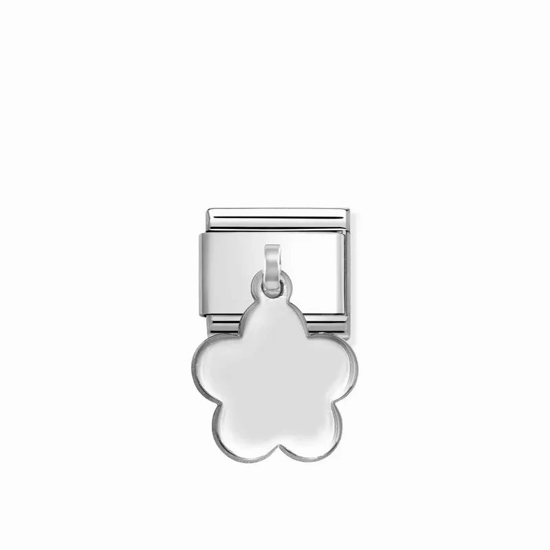 Nomination Composable Link Flower Engraving Pendant, Silver
