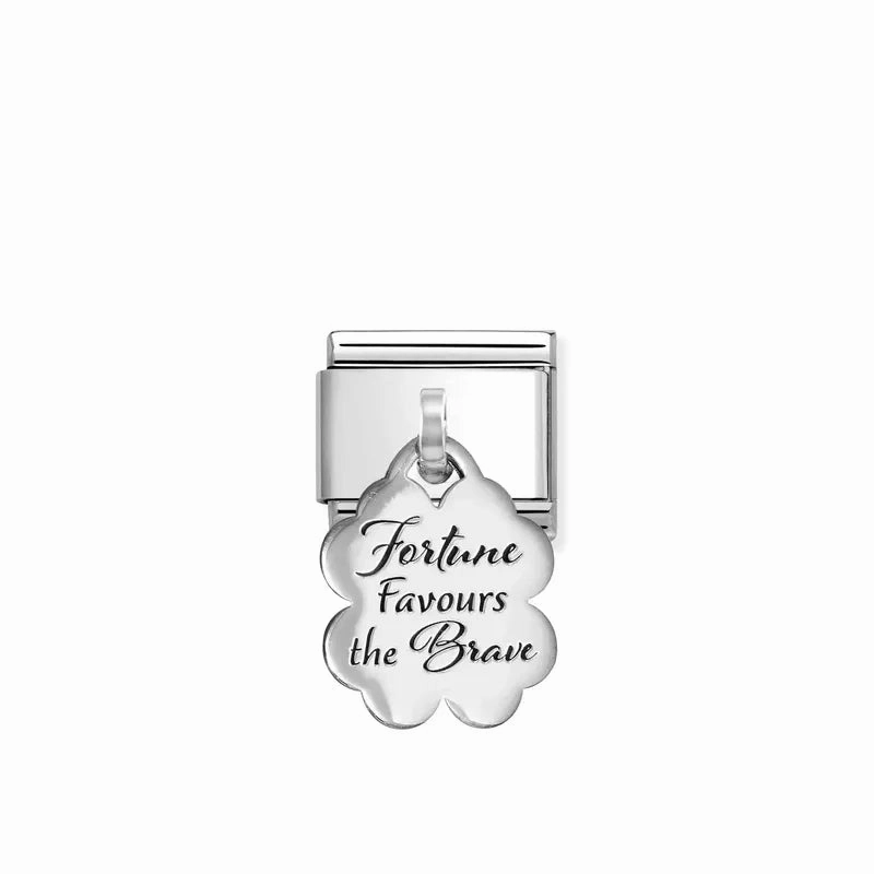 Nomination Composable Link Fortune Favours the Brave Pendant, Silver