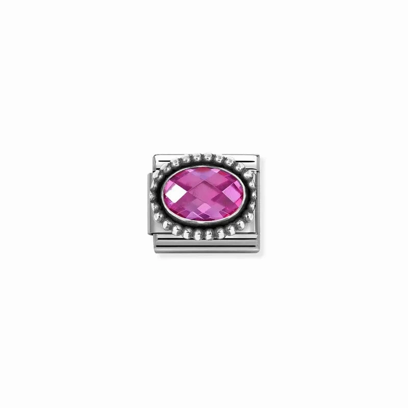 Nomination Composable Link Fuchsia Vintage Effect Stone, Silver