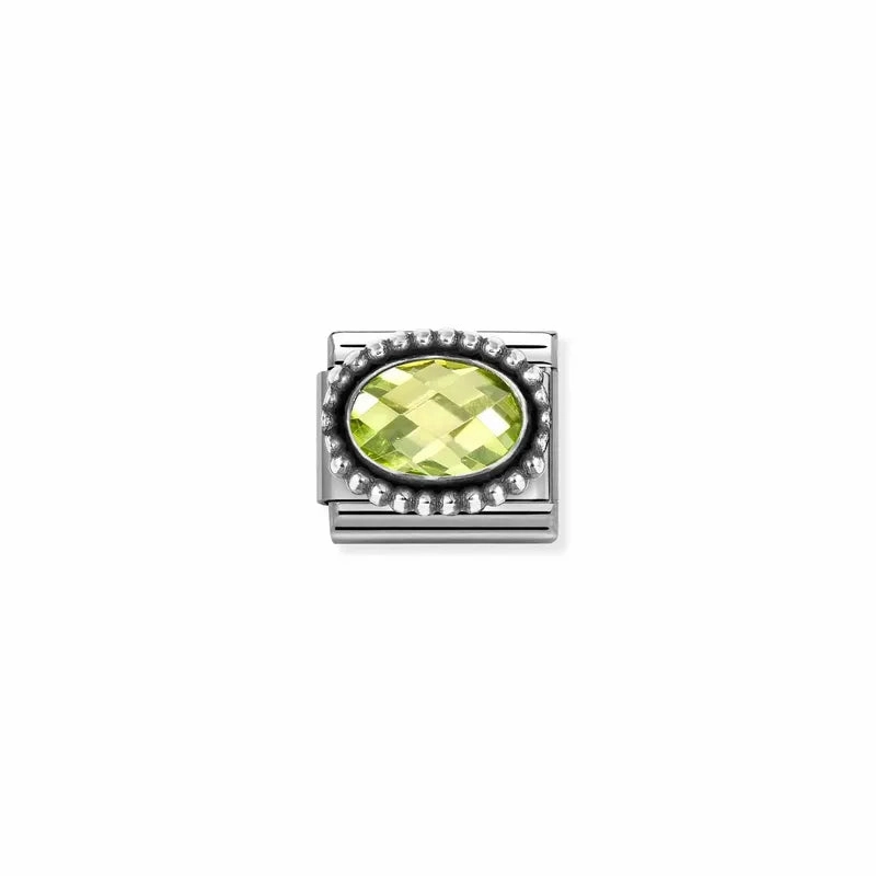 Nomination Composable Link Green Vintage Effect Stone, Silver