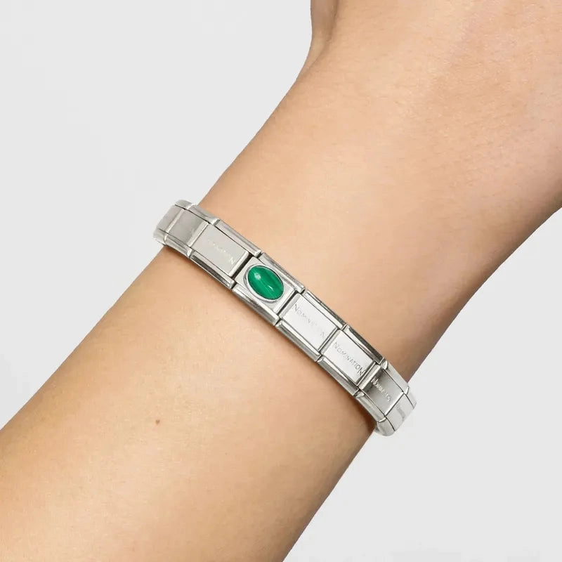 Nomination Composable Link Malachite Stone, Silver