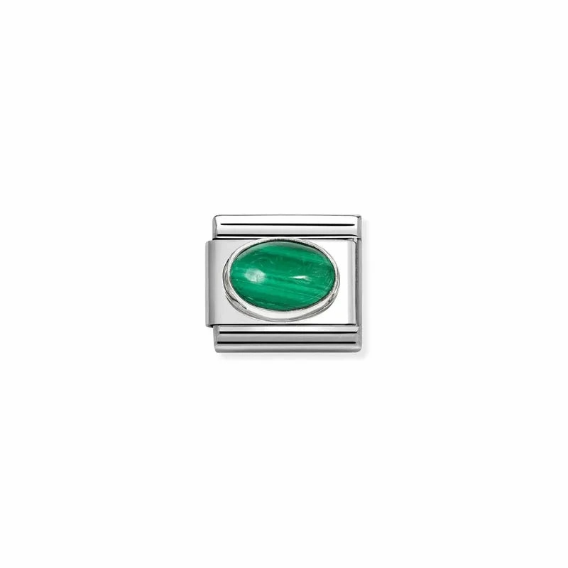 Nomination Composable Link Malachite Stone, Silver