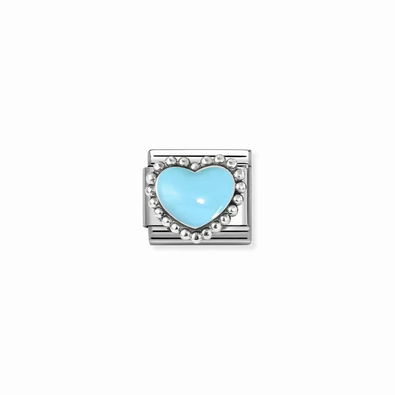 Nomination Composable Link Pastel Blue Heart, Silver & Enamel