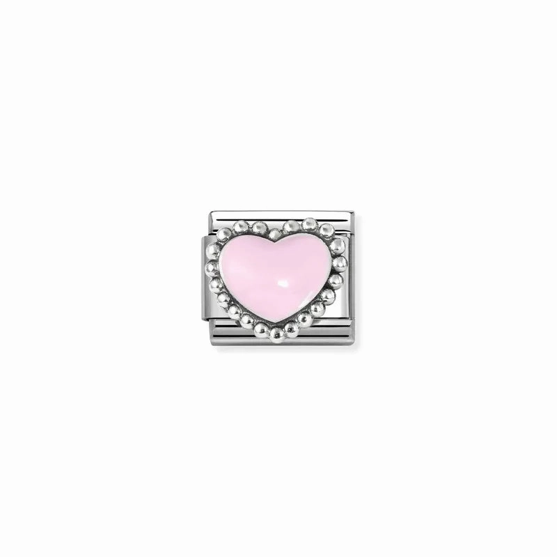 Nomination Composable Link Pastel Pink Heart, Silver & Enamel