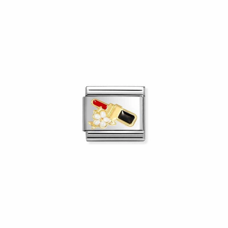Nomination Composable Link Red Lipstick, 18K Gold & Enamel