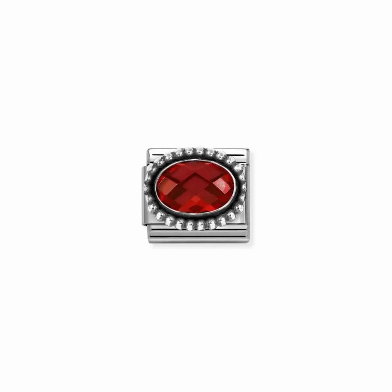 Nomination Composable Link Red Vintage Effect Stone, Silver