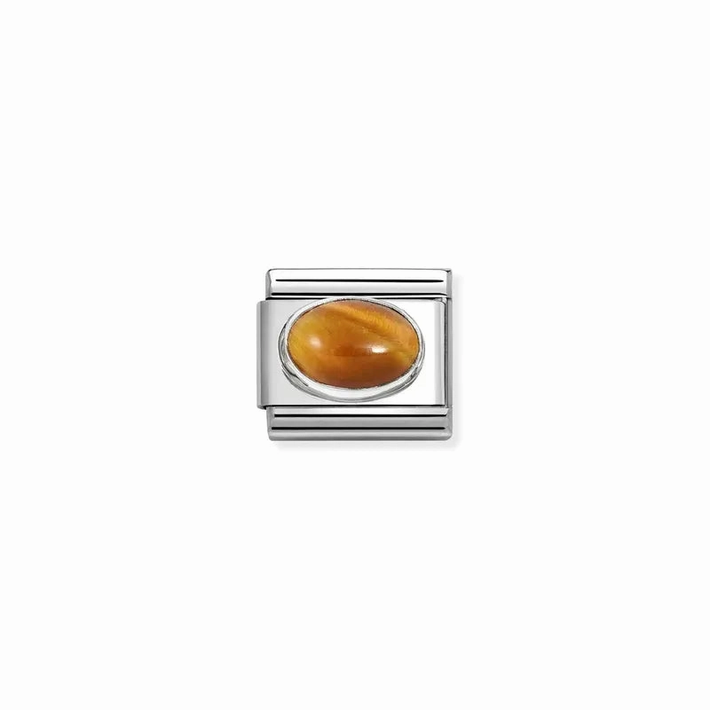 Nomination Composable Link Tiger's Eye Stone, Silver