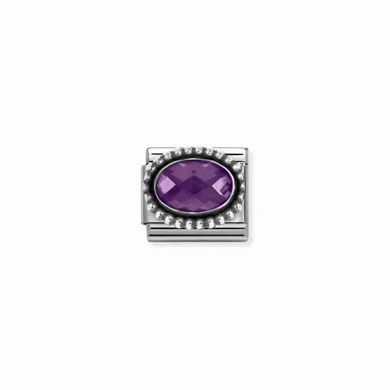 Nomination Composable Link Violet Vintage Effect Stone, Silver