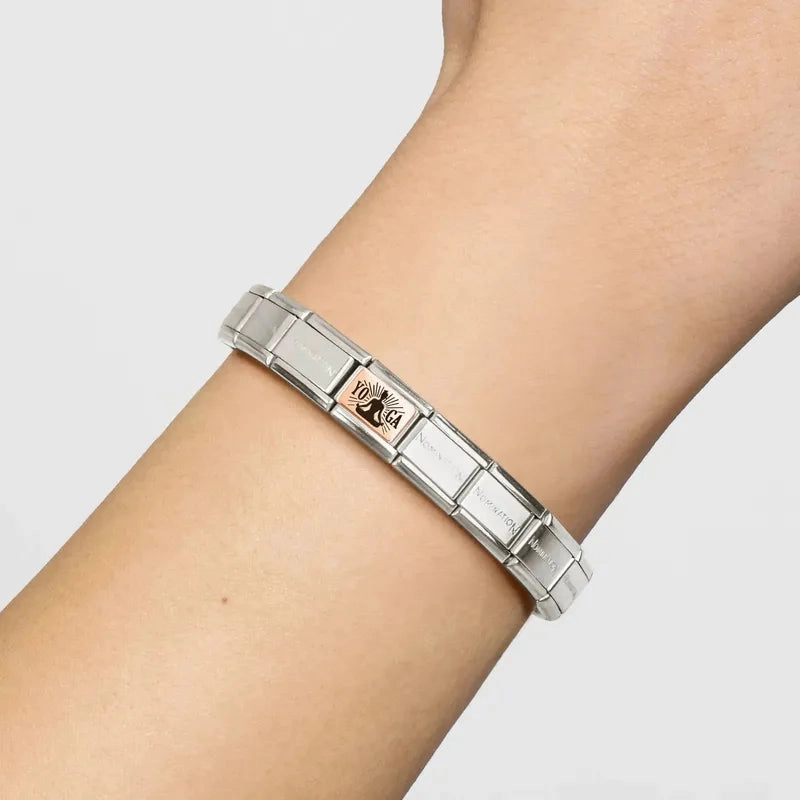 Nomination Composable Link Yoga Lotus Pose, 9K Rose Gold