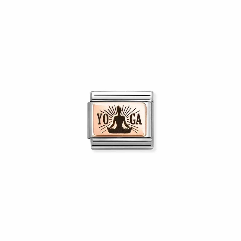 Nomination Composable Link Yoga Lotus Pose, 9K Rose Gold