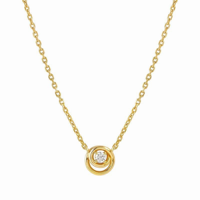 Nomination CosmicLove Necklace, Circle, Cubic Zirconia, Gold, Sterling Silver