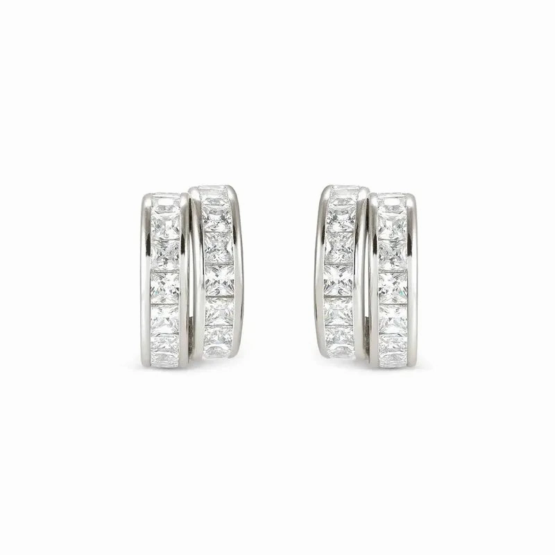 Nomination Daytonight Hoop Earrings with Cubic Zirconia, Sterling Silver