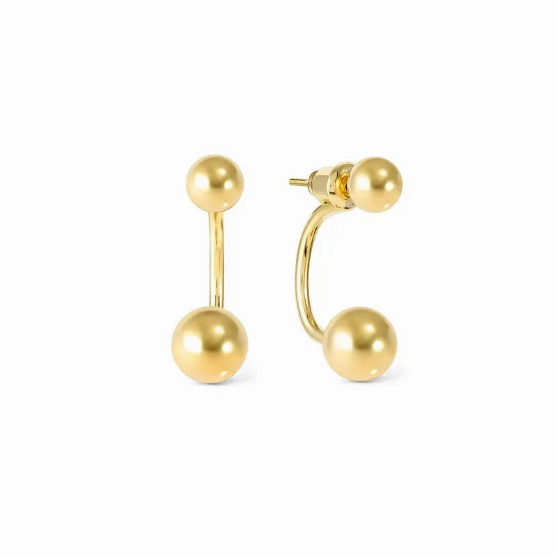 Nomination Fashion Era Earrings with 2 Spheres, PVD Yellow Gold
