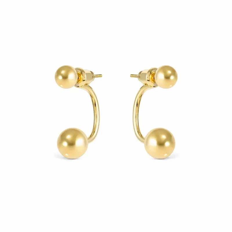 Nomination Fashion Era Earrings with 2 Spheres, PVD Yellow Gold