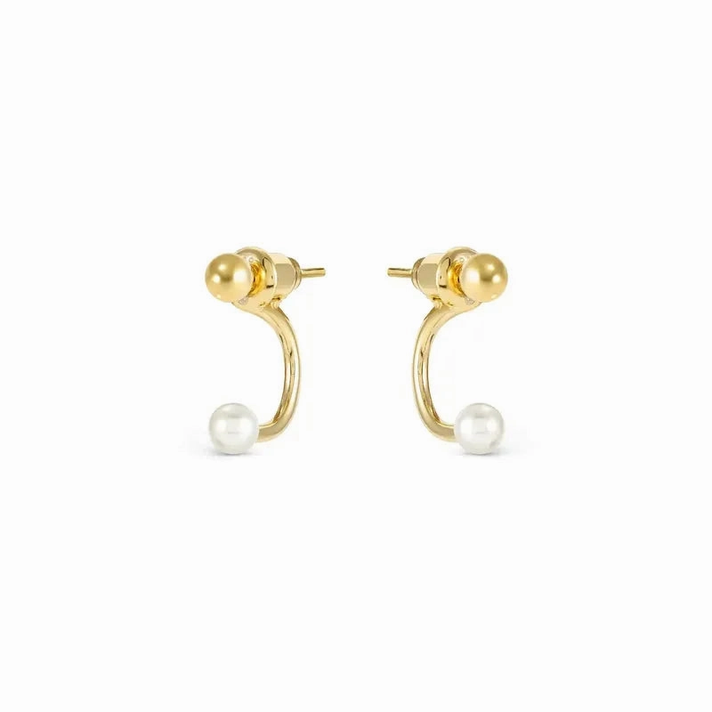Nomination Fashion Era Earrings with Pearl, PVD Yellow Gold