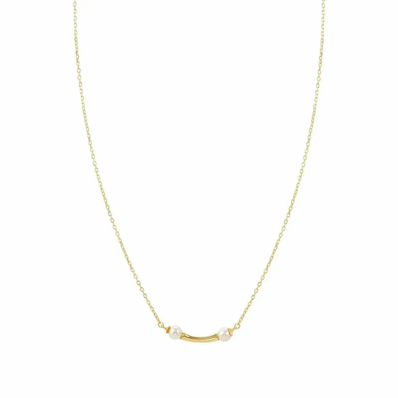 Nomination Fashion Era Necklace with 2 Pearls, PVD Yellow Gold
