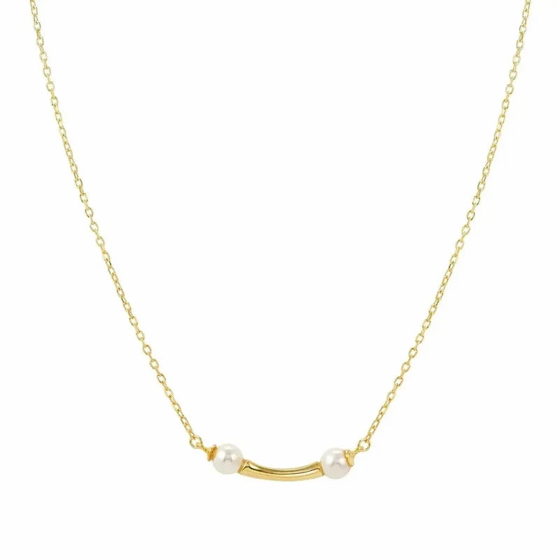 Nomination Fashion Era Necklace with 2 Pearls, PVD Yellow Gold