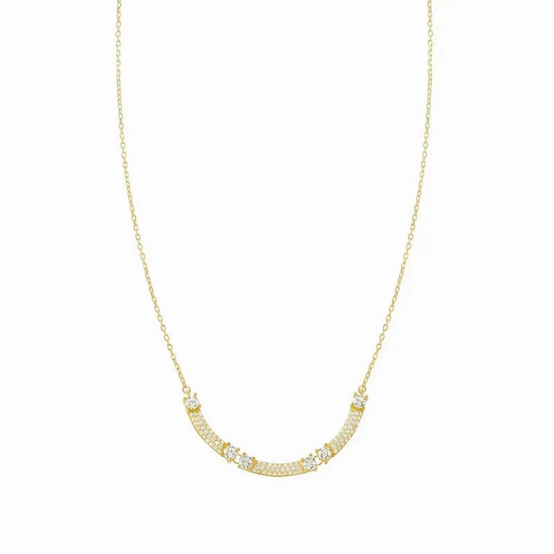 Nomination Fashion Era Necklace with 3 Bar & Cubic Zirconia, PVD Yellow Gold