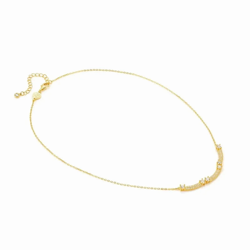 Nomination Fashion Era Necklace with 3 Bar & Cubic Zirconia, PVD Yellow Gold