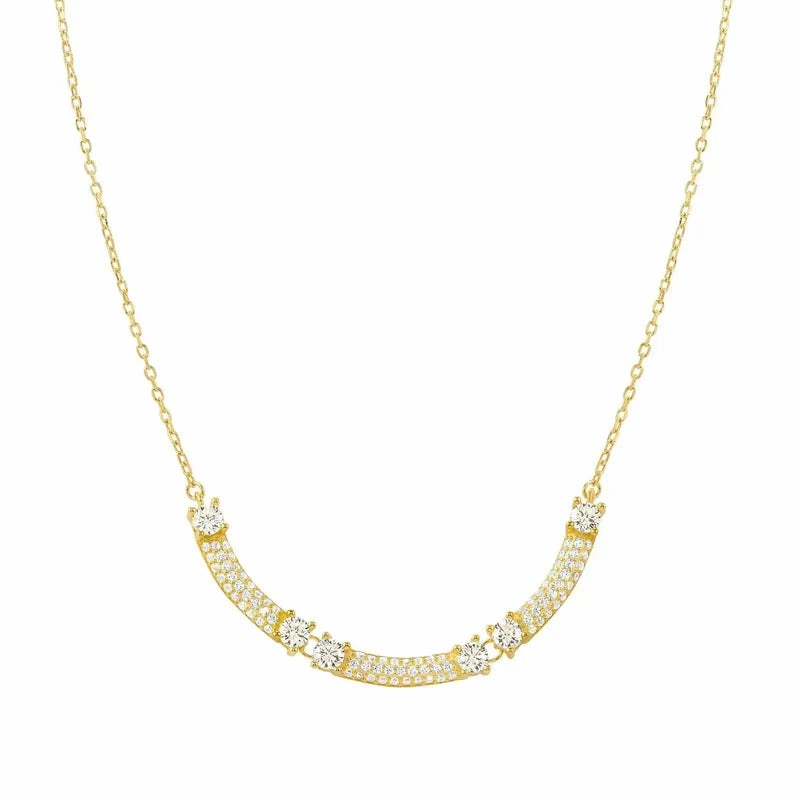 Nomination Fashion Era Necklace with 3 Bar & Cubic Zirconia, PVD Yellow Gold