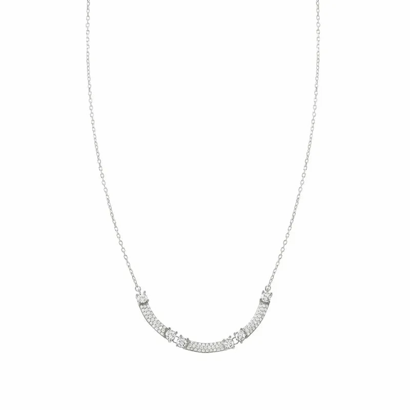 Nomination Fashion Era Necklace with 3 Bar & Cubic Zirconia, Sterling Silver